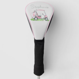 Unique Personalized Pink Golf Cart Feminine Golf Head Cover