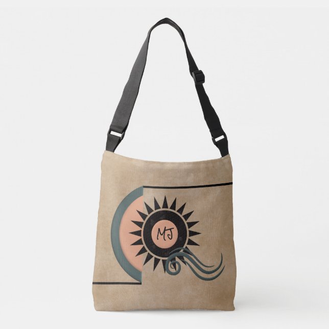 Unique Personalized Sun/Wind Geometric Tote Bag (Front)
