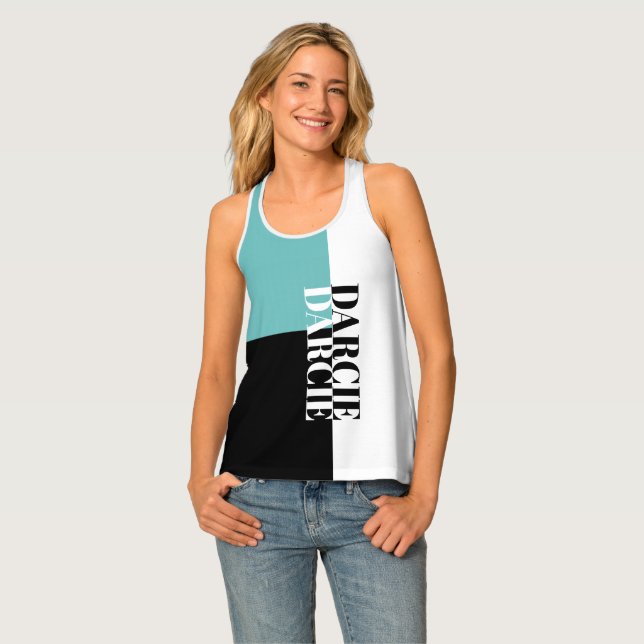 Unique Personalized Three-Tone Tank Top (Front Full)
