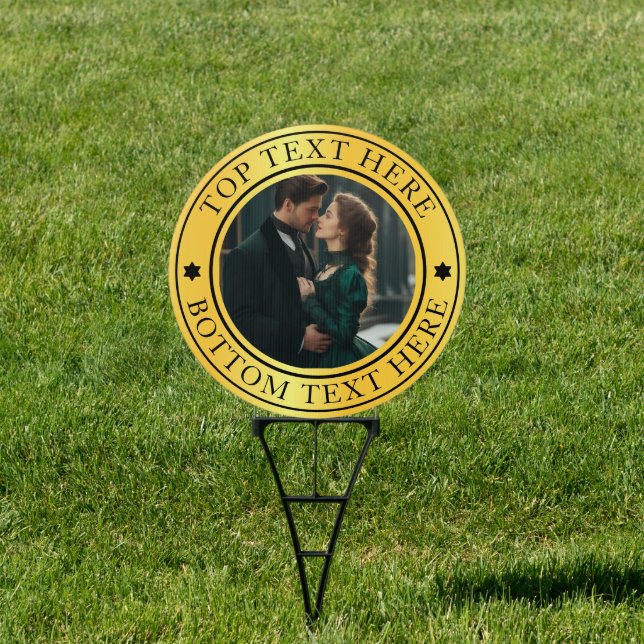 Unique Personalized Yard Sign with Text & Logo (Insitu)