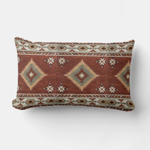 Unique Pruvien Rug Design Lumbar Pillow
