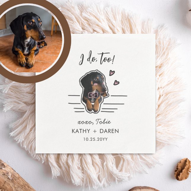 Unique Pet Dog Personalized Wedding Napkins (Creator Uploaded)