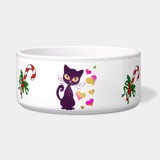 Unique Pet Food Bowl, pet cat bowl Christmas (Front)