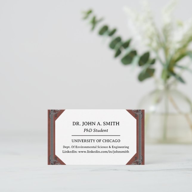grad student business card Unique PhD Student Business Card