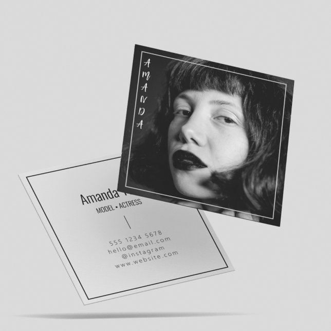 Unique Photo Actress Singer Model Performance  Square Business Card (Creator Uploaded)