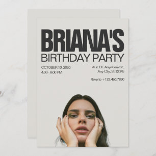 Unique photo birthday  invitation