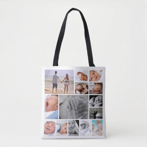 Unique Photo Collage Personalized Tote Bag