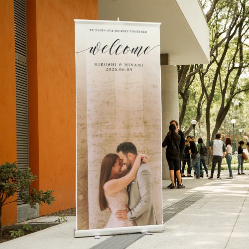 Unique Photo Display with Custom Couple Image  Retractable Banner