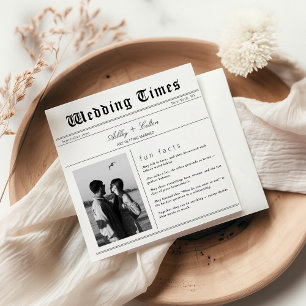 Unique Photo Fun Facts About Newspaper Wedding  Napkins