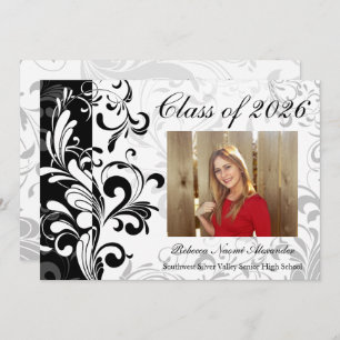 Unique Photo Graduation Announcement Swirl Girls