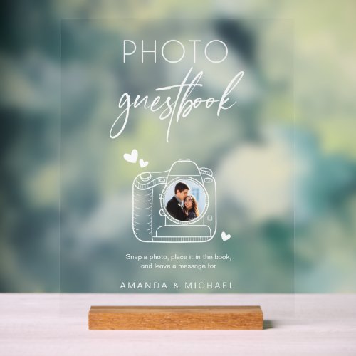 Unique Photo Guest Book Camera Acrylic Sign