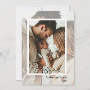 Unique Photo on Photo Tabletop Plaque Easel Announcement