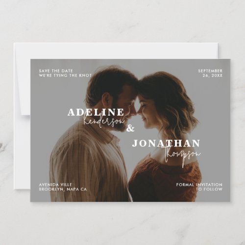 Unique Photo Overlay Wedding Save the Date  Magnetic Invitation