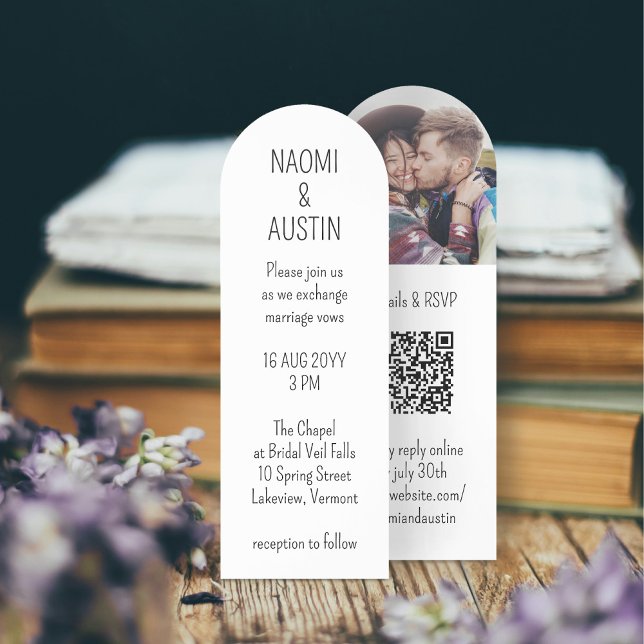  Unique Photo Wedding Invitation with QR Code RSVP Bookmarks (Creator Uploaded)