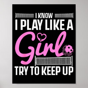 Unique pickleball design for women girls pickle poster