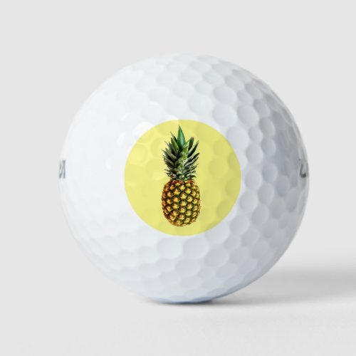 Unique pineapple print golf ball set gift idea