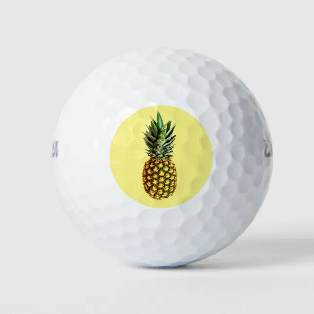 Unique pineapple print golf ball set gift idea | Zazzle