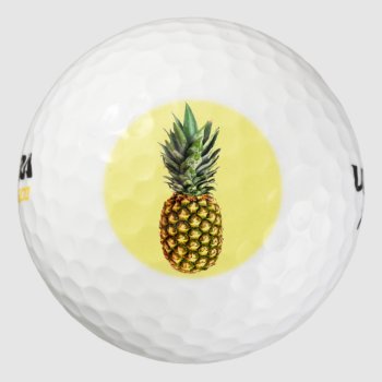 Unique Pineapple Print Golf Ball Set Gift Idea by photoedit at Zazzle
