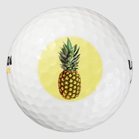 Unique Pineapple Print Golf Ball Set Gift Idea