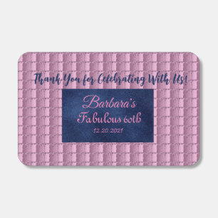 Unique Pink and Blue Glitter Retro Wooden Favor Matchboxes