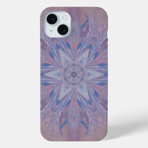 Unique Pink Blue White Abstract iPhone 15 Plus Case