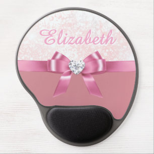 Unique Pink Diamond Snowflake Custom Mouse Pad