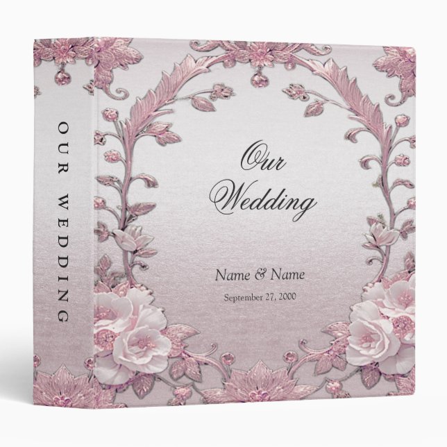 Unique Pink Floral Album Binder (Front/Spine)