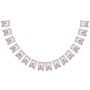 Unique Pink Floral Bunting Flag