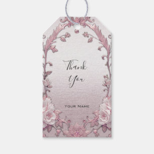 Unique Pink Floral Gift Tag