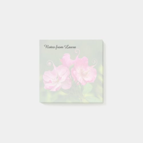 Unique Pink Floral Personalized  Post_it Notes