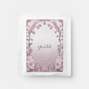 Unique Pink Floral Tea Bag Drink Mix