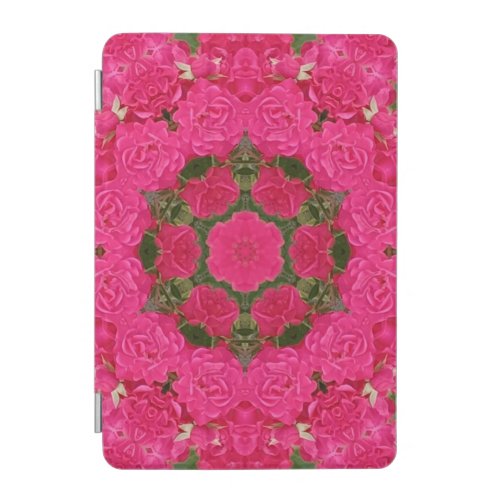 Unique Pink Green Abstract Flowers iPad Mini Cover