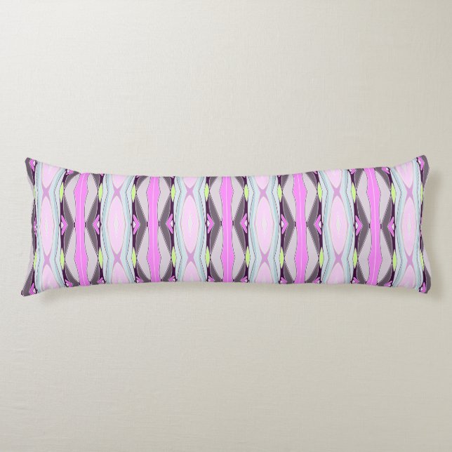 Unique Pink Pattern Body Pillow (Front)