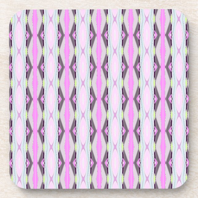 Unique Pink Pattern Drink Coaster (Front)