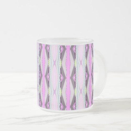 Unique Pink Pattern Frosted Glass Coffee Mug