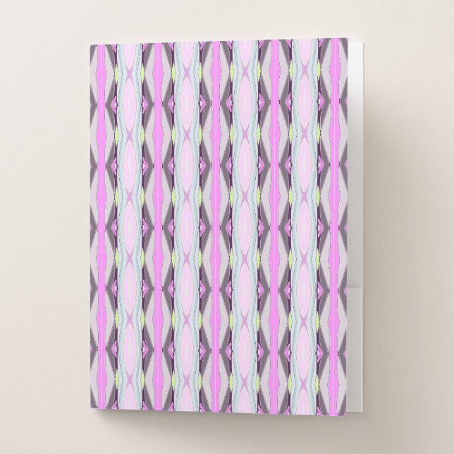 Unique Pink Pattern Pocket Folder (Front)