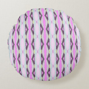 Unique Pink Pattern Round Pillow