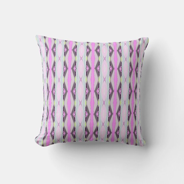 Unique Pink Pattern Throw Pillow (Front)