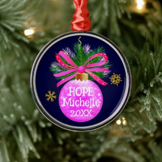 Unique Pink Ribbon Bauble