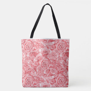 Unique Pink Rose Large Tote