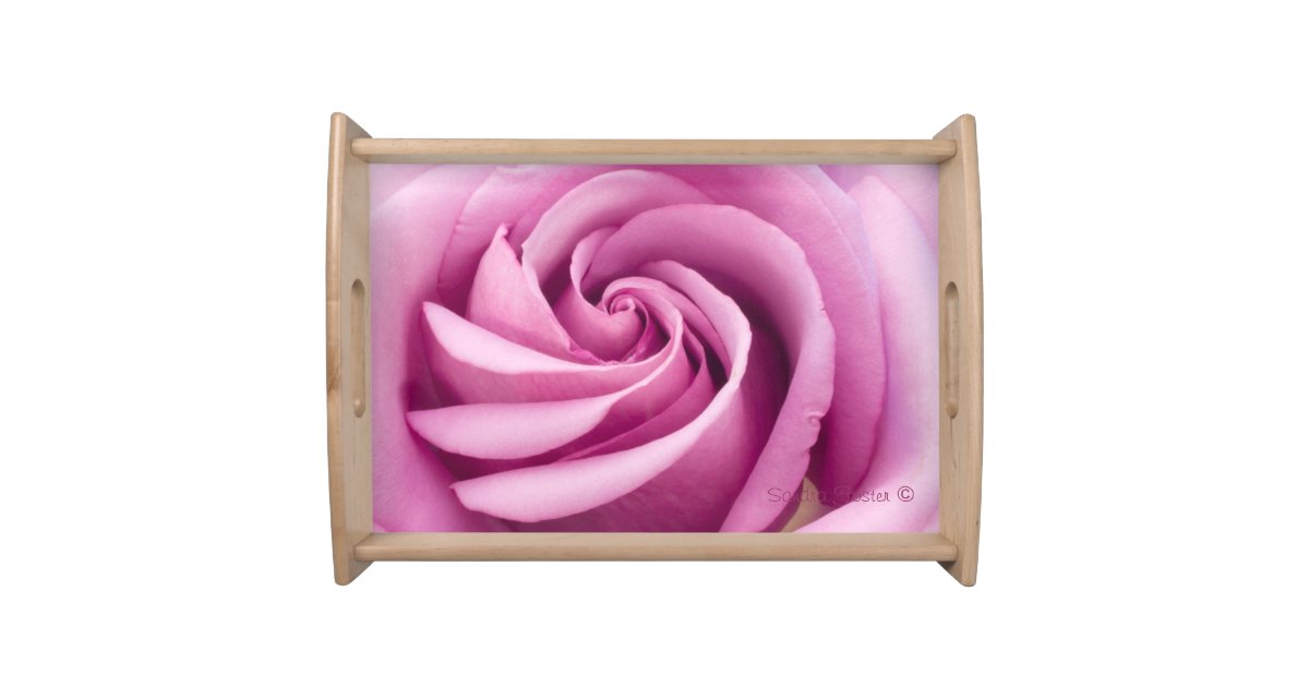 Unique Pink Rose Serving Tray | Zazzle