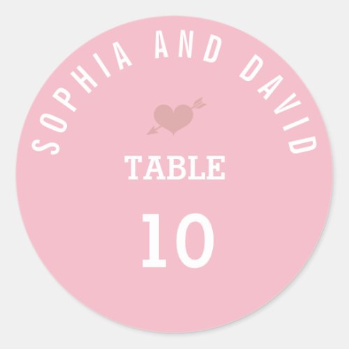 Unique Pink Round Table Number Classic Round Sticker
