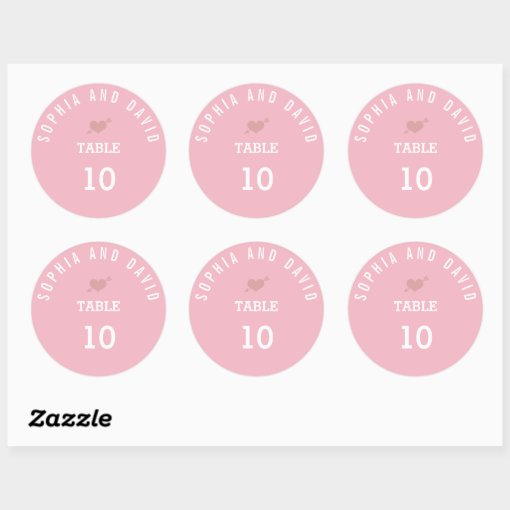 Unique Pink Round Table Number Classic Round Sticker | Zazzle