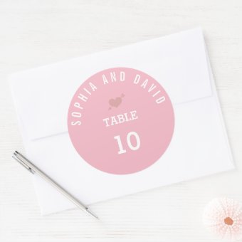 Unique Pink Round Table Number Classic Round Sticker | Zazzle