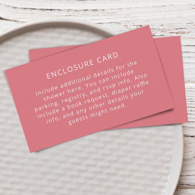 Unique Pink Simple Baby Shower Enclosure Card (Unique Pink Simple Baby Shower Enclosure Card)
