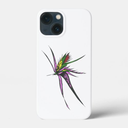 Unique Pink Yellow Green Red Black Abstract Art iPhone 13 Mini Case