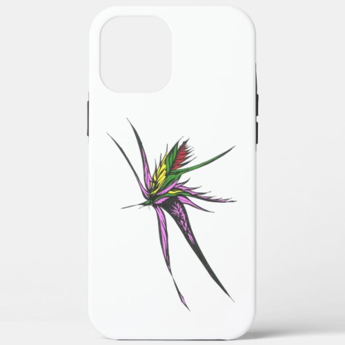 Unique Pink Yellow Green Red Black Abstract Art iPhone 12 Pro Max Case