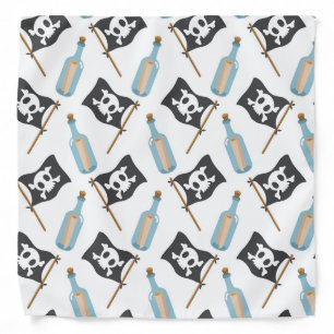Unique Pirate Jolly Roger Flag Message Bottle Bandana