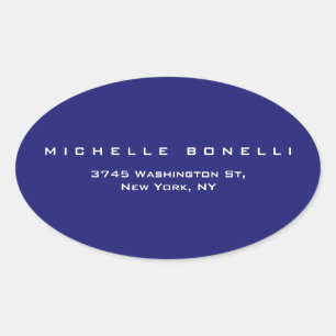 Unique Plain Midnight Blue Oval Sticker