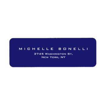 Unique Plain Midnight Blue Return Address Label by made_in_atlantis at Zazzle